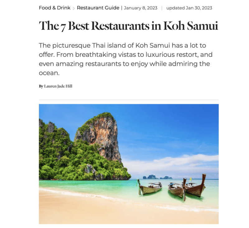 The 7 Best Restaurants in Koh Samui by Elite Traveler